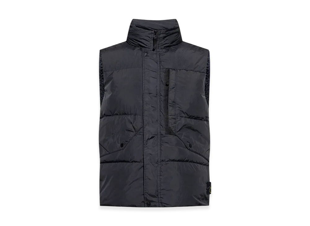Stone Island G0423 Garment Dyed Crinkle Reps Recycled Nylon Down Vest - 23FW "Black"