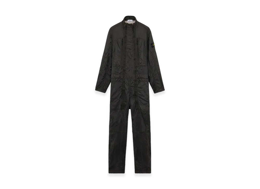 Stone Island F0135 Silky Nylon with Heavy Cotton Jersey Jumpsuit with Windproof Resin Coating - 24FW "Lead Grey"