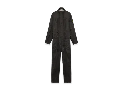 Stone Island F0135 Silky Nylon with Heavy Cotton Jersey Jumpsuit with Windproof Resin Coating - 24FW "Lead Grey"
