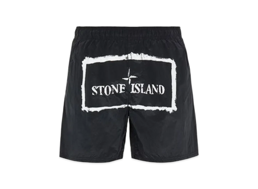Stone Island B0992 Nylon Metal Stencil Print Swimming Trunk - 21SS "Black"