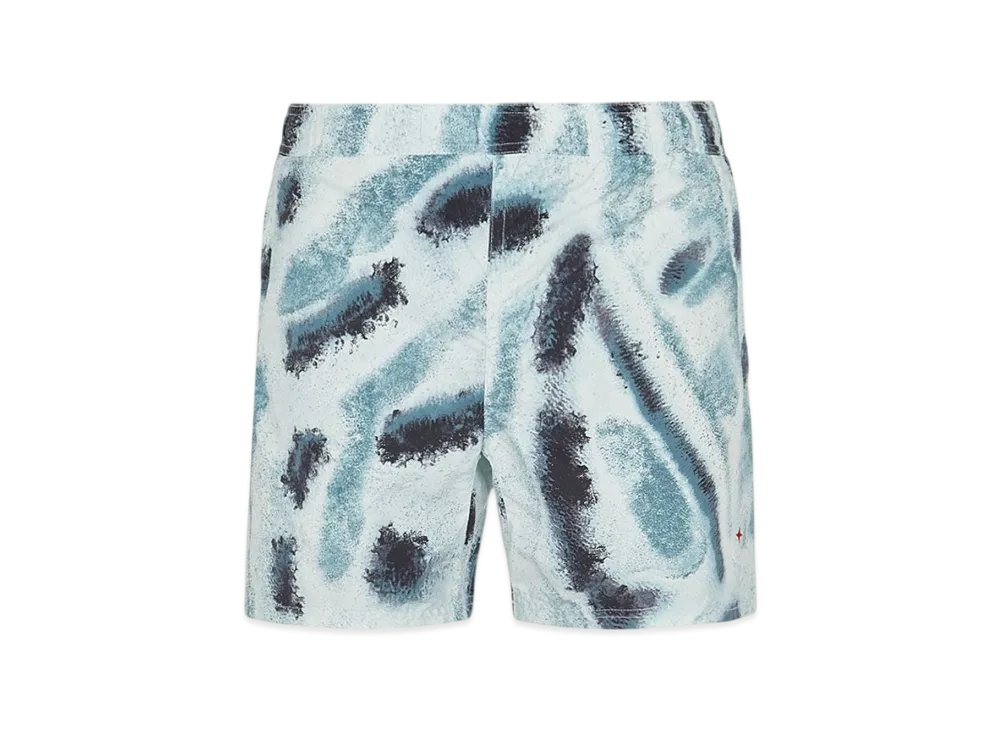 Stone Island B04X8 Brushed Nylon Reef Camo Print SI Marina Swimming Trunk - 22SS "Aqua"