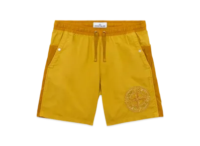 Stone Island B01M4 Brushed Nylon Swim Trunks with Zipper Pocket - 24FW "Mustard"
