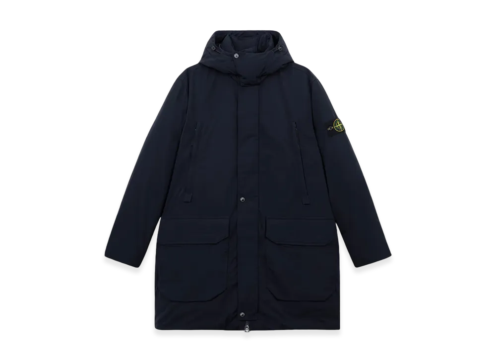Stone Island 70726 Polyester Micro Twill Long Down Parka with Anti Drop - 24FW "Navy Blue"