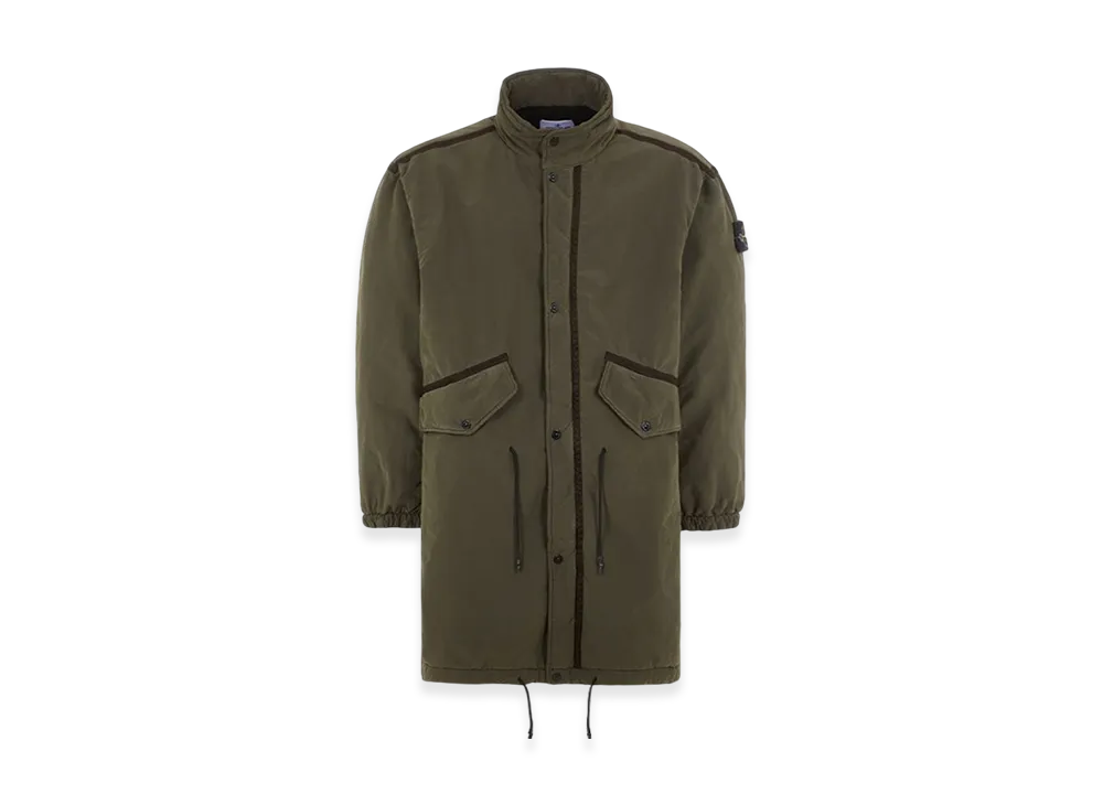 Stone Island 70631 David Light-TC with Micro Fleece Fishtail Trench Coat - 23FW "Olive Green"