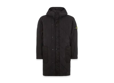 Stone Island 70133 50 Fili Quilted-TC Lightweight Brushed Nylon Cotton Canvas Padded Hooded Parka - 23FW "Black"