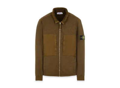 Stone Island 67256 Plated Terry Fleece Track Top - 23FW "Olive Green"