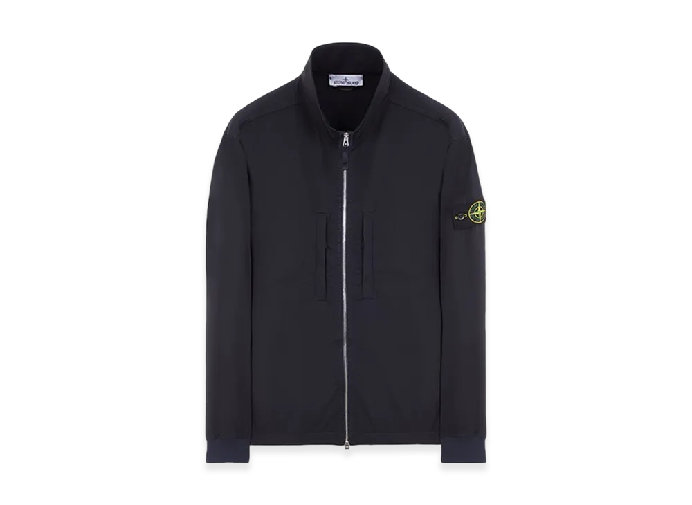 Stone Island 66953 Recycled Stretch Nylon Twill Garment Dyed Track Top - 23FW "Navy Blue"