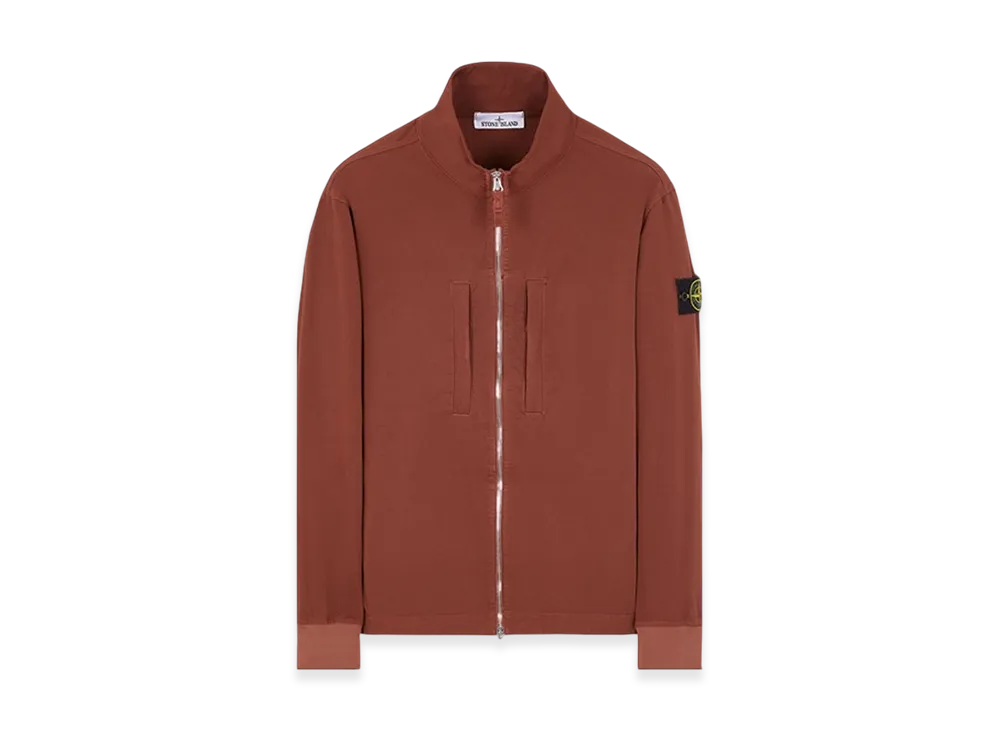 Stone Island 66953 Recycled Stretch Nylon Twill Garment Dyed Track Top - 23FW "Chestnut Brown"
