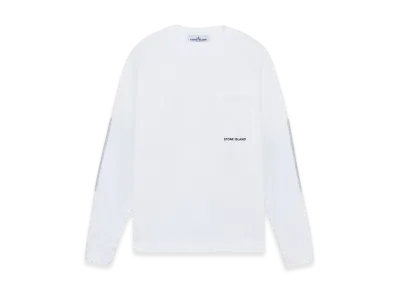 Stone Island 66885 Heavy Cotton Jersey Sweatshirt with Pixel Dots Two Print - 24FW "White"