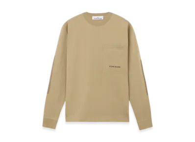Stone Island 66885 Heavy Cotton Jersey Sweatshirt with Pixel Dots Two Print - 24FW "Biscuit"