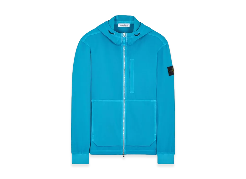 Stone Island 66853 Recycled Stretch Nylon Twill Hooded Blouson - 23FW "Turquoise"