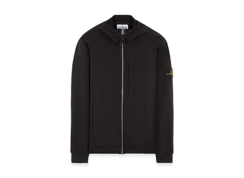 Stone Island 66853 Recycled Stretch Nylon Twill Hooded Blouson - 23FW "Black"