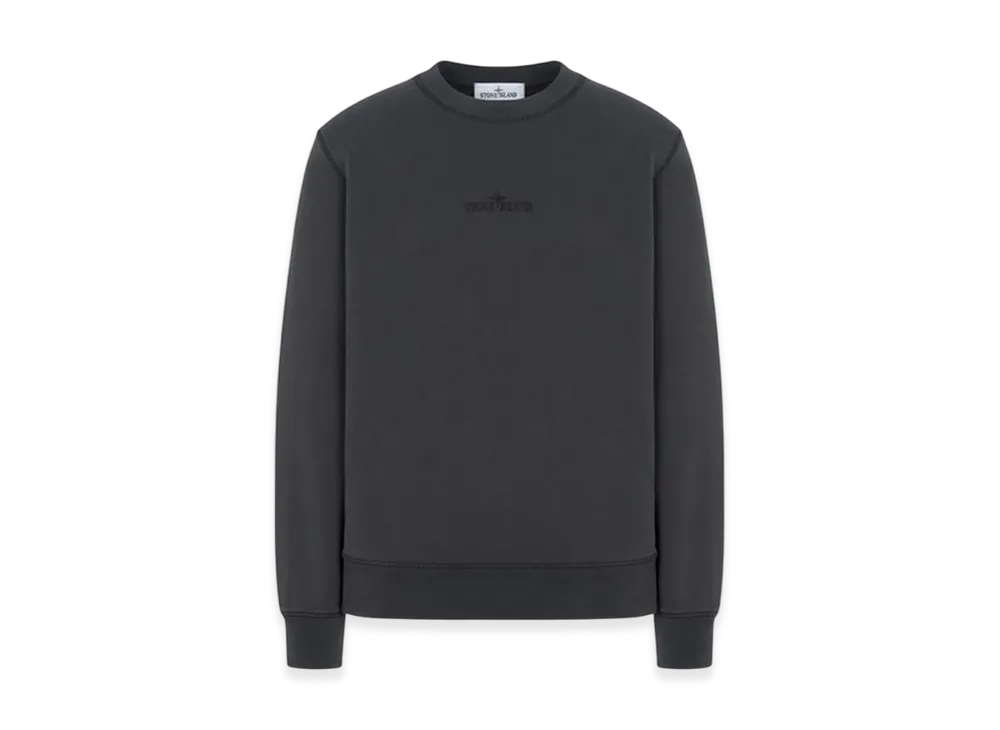 Stone Island 665CA Cotton Fleece Garment Dyed Embroidery Crewneck Sweatshirt - 24SS "Lead"
