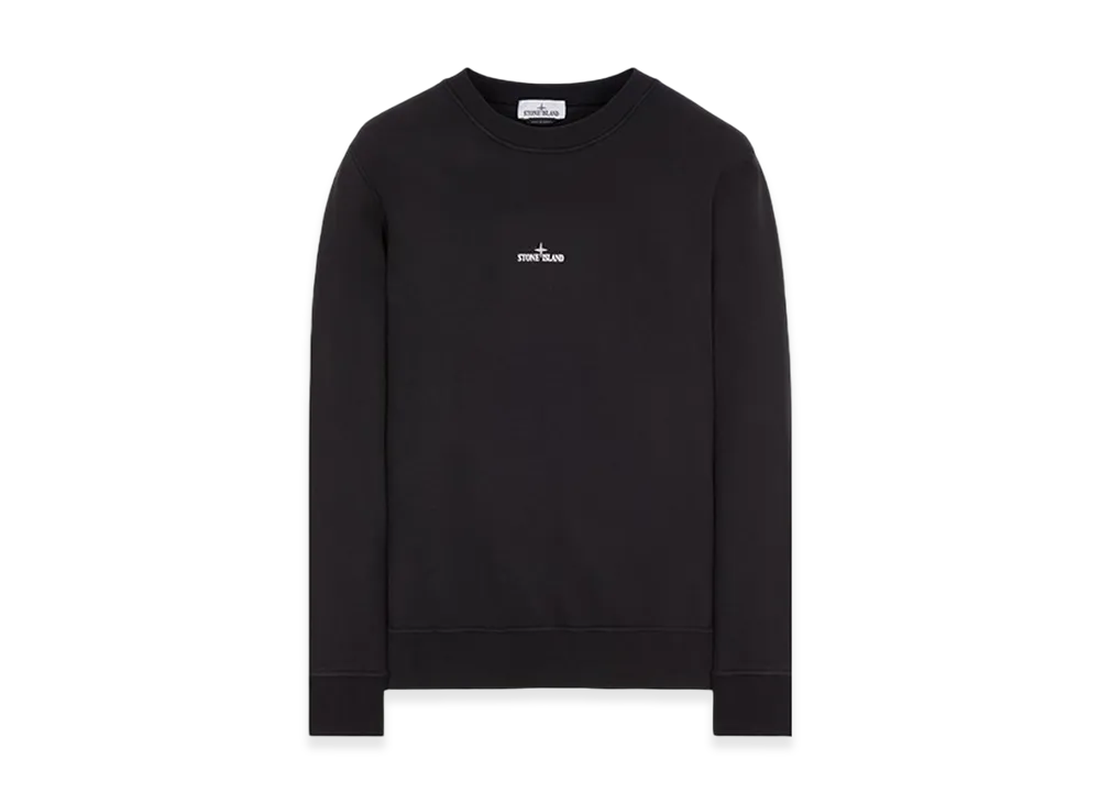 Stone Island 66563 Tape Five Print Brushed Cotton Fleece Crewneck Sweatshirt - 23FW "Black"