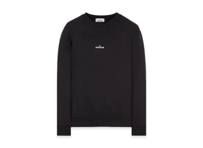 Stone Island 66563 Tape Five Print Brushed Cotton Fleece Crewneck Sweatshirt - 23FW "Black"