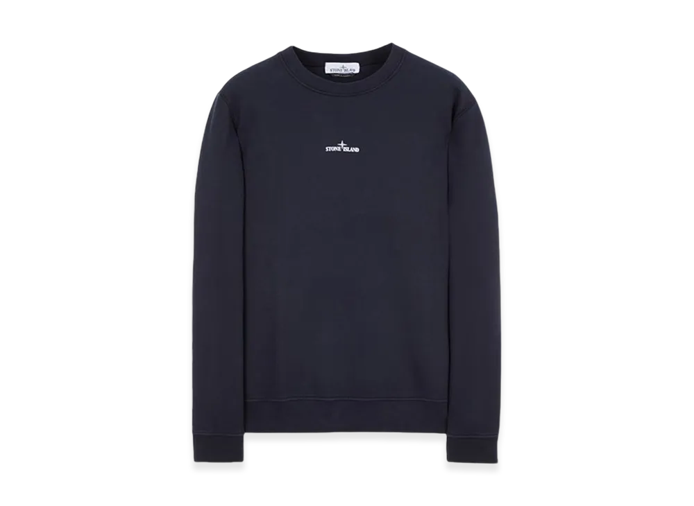 Stone Island 66563 Tape Five Print Brushed Cotton Fleece Crewneck Sweatshirt - 23FW "Navy Blue"