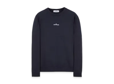 Stone Island 66563 Tape Five Print Brushed Cotton Fleece Crewneck Sweatshirt - 23FW "Navy Blue"