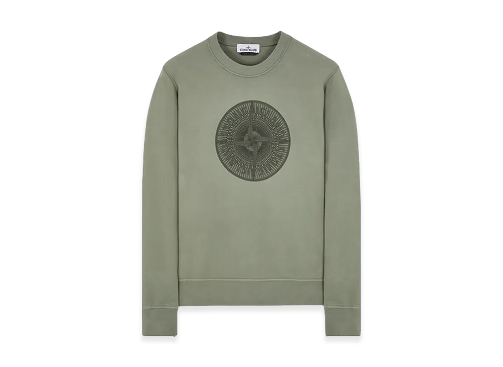 Stone Island 66559 Industrial One Print Crewneck Sweatshirt - 23FW "Sage Green"