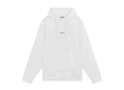 Stone Island 66488 Brushed Organic Cotton Fleece Sweatshirt with Optical Three Embroidery - 24FW "White"