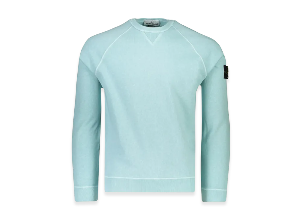 Stone Island 66360 Garment Dyed Malfile Fleece Crewneck Sweatshirt - 22SS "Aqua"