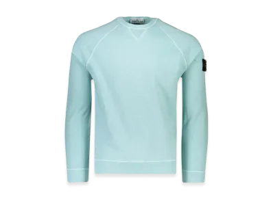 Stone Island 66360 Garment Dyed Malfile Fleece Crewneck Sweatshirt - 22SS "Aqua"