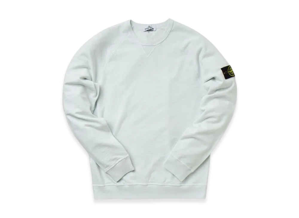 Stone Island 66360 Garment Dyed Malfile Fleece Crewneck Sweatshirt - 22SS "Ice"
