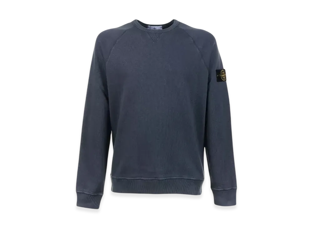 Stone Island 66360 Garment Dyed Malfile Fleece Crewneck Sweatshirt - 22SS "Avio Blue"