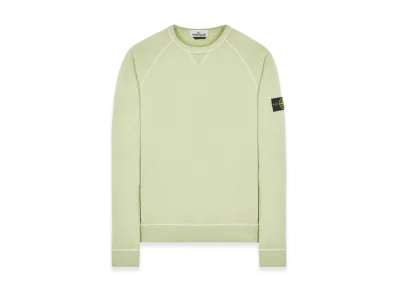 Stone Island 66360 Garment Dyed Malfile Fleece Crewneck Sweatshirt - 22SS "Light Green"