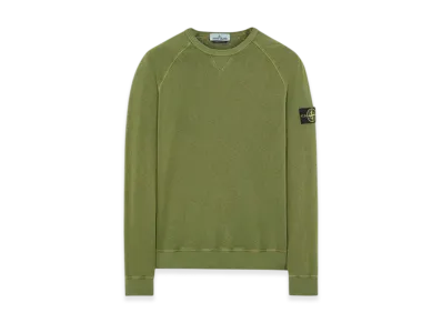 Stone Island 66360 Garment Dyed Malfile Fleece Crewneck Sweatshirt - 22SS "Olive Green"