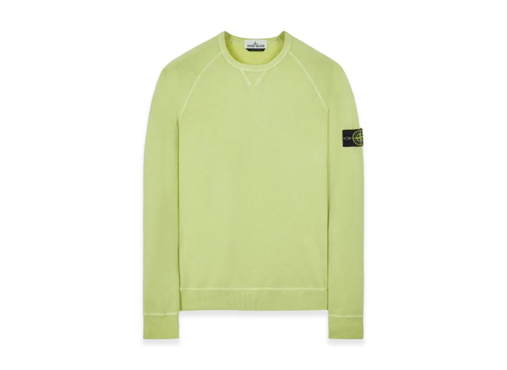 Stone Island 66360 Garment Dyed Malfile Fleece Crewneck Sweatshirt - 22SS "Lemon"