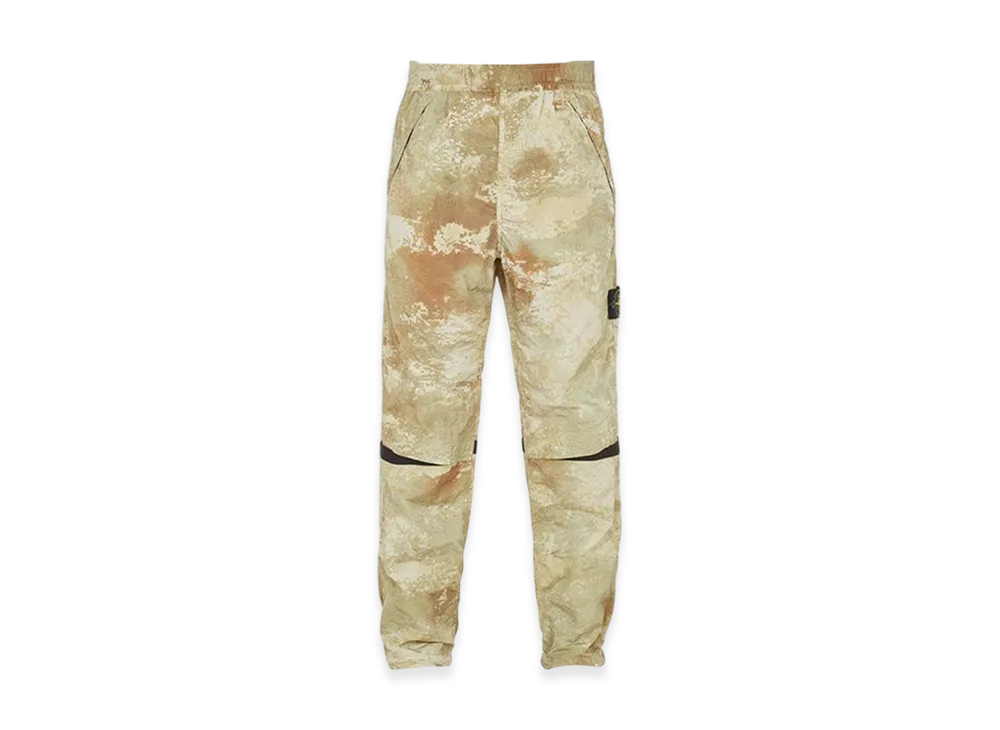 Stone Island 662E1 Dissolving Grid Camo on Econyl Regenerated Nylon Loose Fit Pants - 24SS "Ecru"