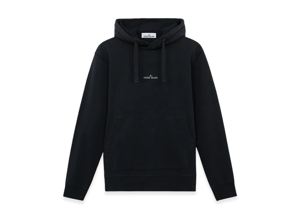 Stone Island 66283 Cotton Fleece Sweatshirt with Institutional Two Print - 24FW "Navy Blue"