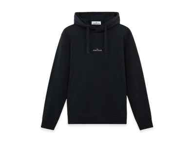 Stone Island 66283 Cotton Fleece Sweatshirt with Institutional Two Print - 24FW "Navy Blue"