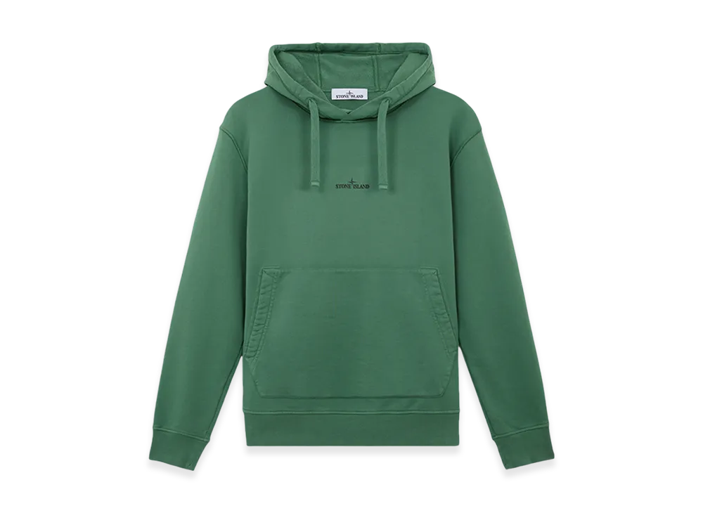 Stone Island 66283 Cotton Fleece Sweatshirt with Institutional Two Print - 24FW "Sage Green"