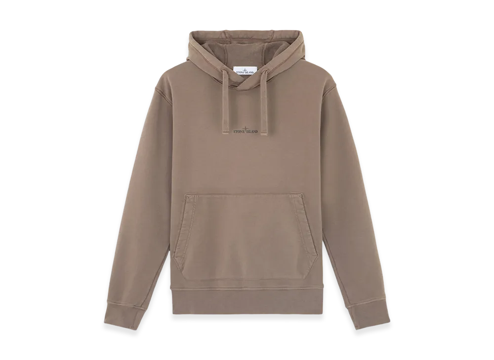 Stone Island 66283 Cotton Fleece Sweatshirt with Institutional Two Print - 24FW "Walnut Brown"