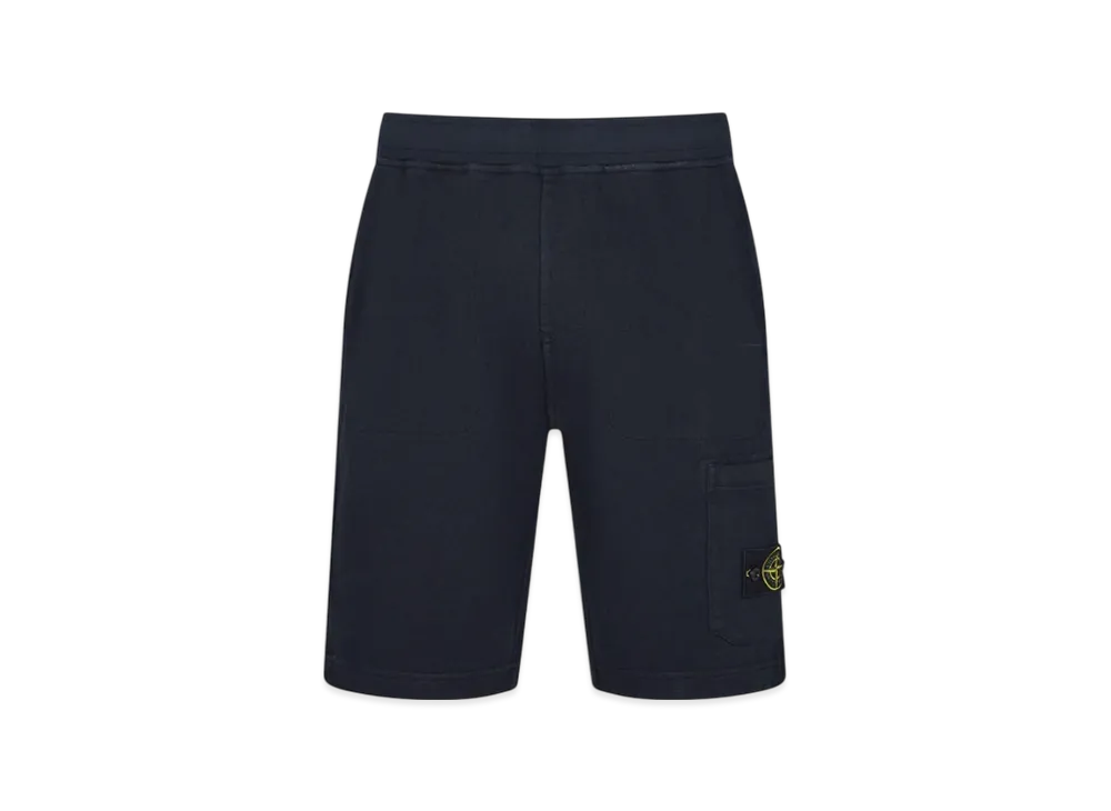 Stone Island 66260 Malfile Fleece Garment Dyed Old Effect Bermuda Shorts - 22SS "Navy Blue"