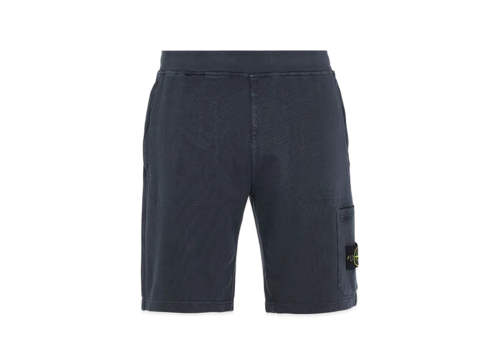 Stone Island 66260 Malfile Fleece Garment Dyed Old Effect Bermuda Shorts - 22SS "Steel Grey"