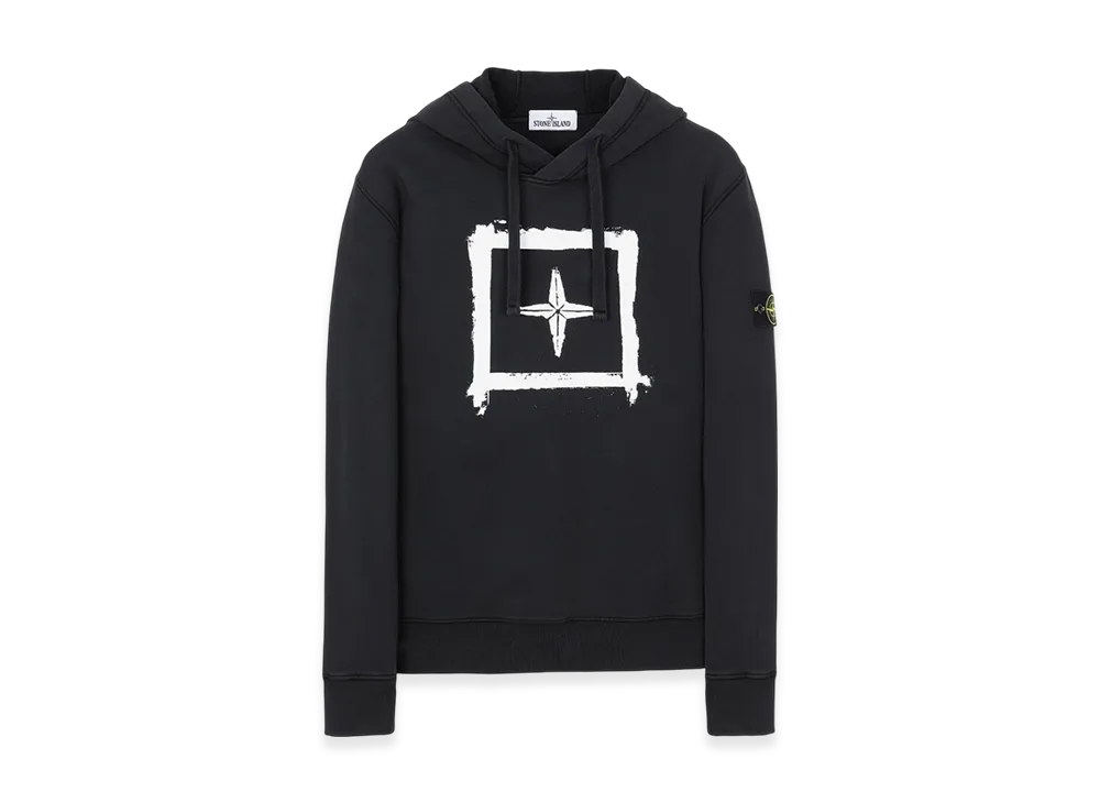 Stone Island 65894 Stencil Hooded Sweatshirt-21SS "Black"