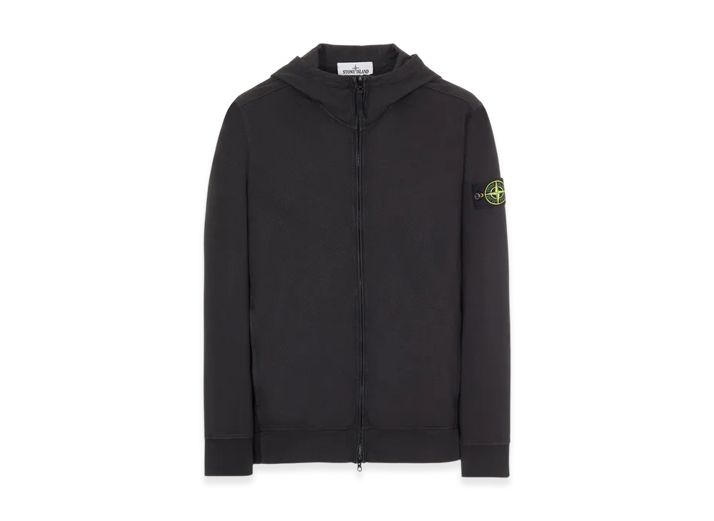 Stone Island 656Q1 Heavy Cotton 82/22 Garment Dyed Full Zip Hooded Sweatshirt - 22SS "Black"