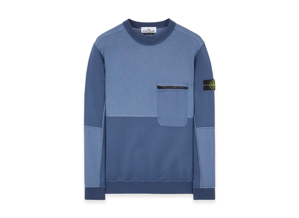 Stone Island 65677 Light Crewneck Sweatshirt - 24SS "Avio Blue"
