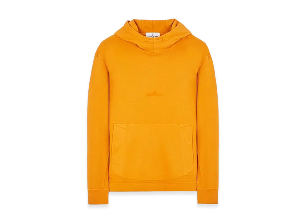 Stone Island 65577 Brushed Cotton Fleece Double Fleece Layer Contour Drawstring Hooded Sweatshirt - 23FW "Rust"