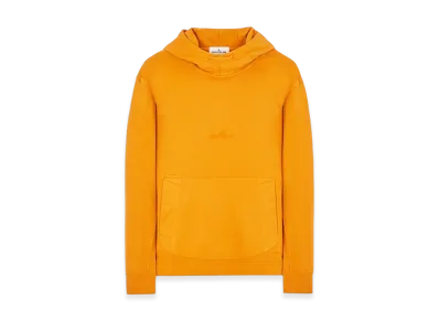 Stone Island 65577 Brushed Cotton Fleece Double Fleece Layer Contour Drawstring Hooded Sweatshirt - 23FW "Rust"