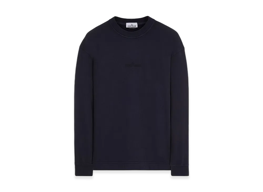 Stone Island 65477 Brushed Cotton Fleece Garment Dyed Crewneck Sweatshirt - 23FW "Navy Blue"