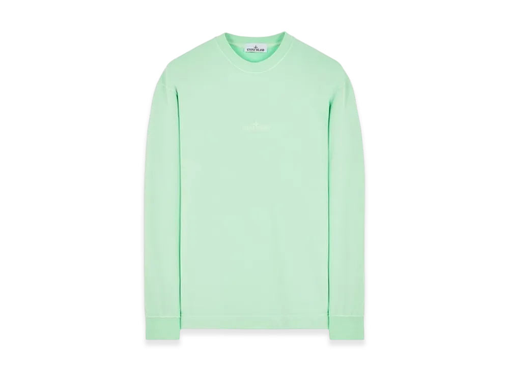 Stone Island 65477 Brushed Cotton Fleece Garment Dyed Crewneck Sweatshirt - 23FW "Light Green"