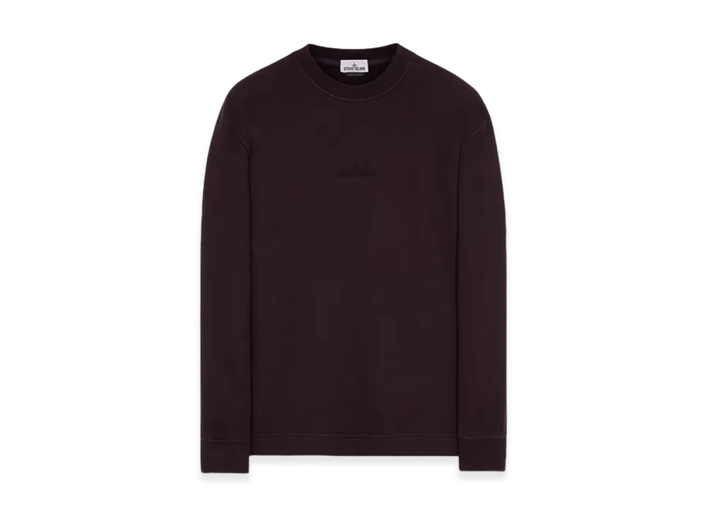 Stone Island 65477 Brushed Cotton Fleece Garment Dyed Crewneck Sweatshirt - 23FW "Dark Burgundy"