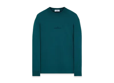 Stone Island 65477 Brushed Cotton Fleece Garment Dyed Crewneck Sweatshirt - 23FW "Dark Teal Green"
