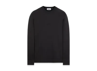 Stone Island 65477 Brushed Cotton Fleece Garment Dyed Crewneck Sweatshirt - 23FW "Black"