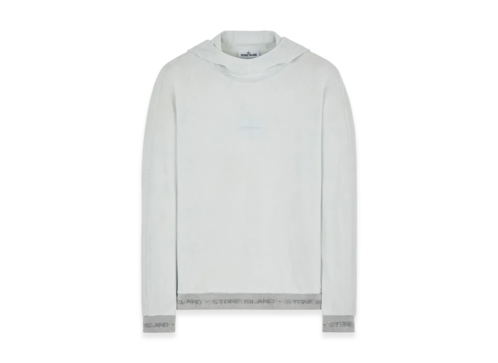 Stone Island 651E3 Organic Cotton Terry Fleece Hoodie - 22SS "Ice"