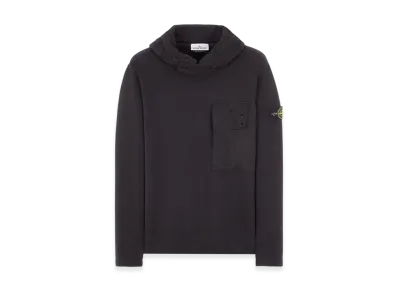 Stone Island 64820 Brushed Cotton Fleece Garment Dyed Sweatshirt - 22FW "Black"