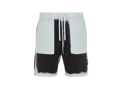 Stone Island 647T2 Hand Sprayed Airbrush Treatment Bermuda Shorts - 23SS "Sky Blue"